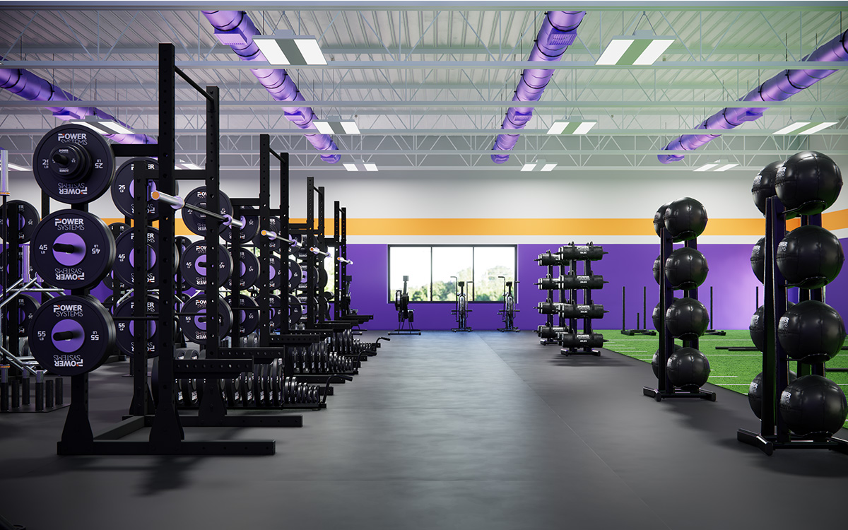 Closeup on Racks and Med Balls at School Training Facility